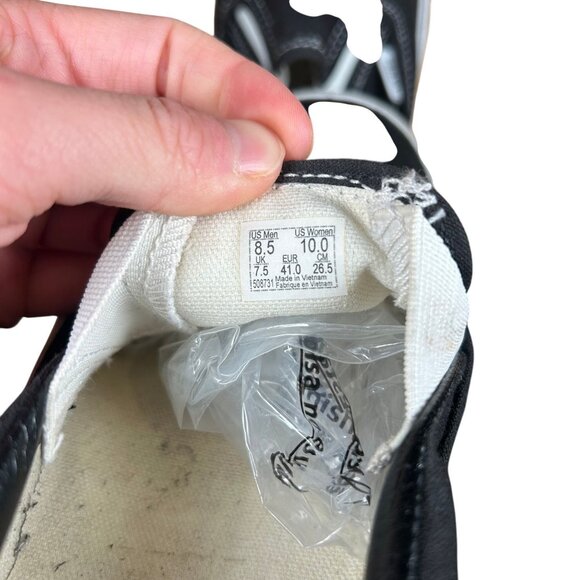 VANS Black Canvas Slip on Sneaker Unisex M8.5 W10 - Picture 8 of 8